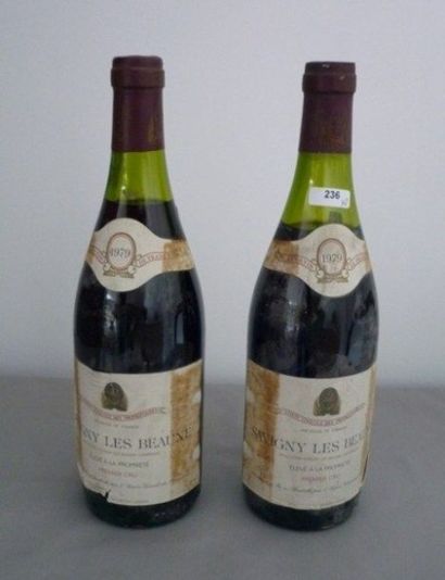 null BOURGOGNE rouge, 2 bouteilles "SAVIGNY LES BEAUNE 1979", Premier Cru (niveau...