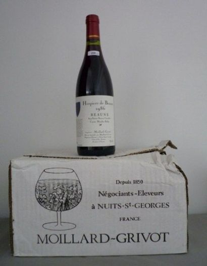 null BOURGOGNE rouge, Beaune, 6 bouteilles en boite d'origine en carton "HOSPICES...
