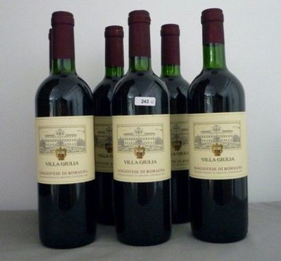 null ITALIE, 6 bouteilles "VILLA GIULIA 2002" - Sangiovese du Romagna.