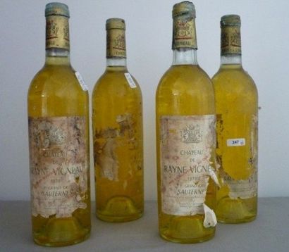 null BORDEAUX, Sauternes, 4 bouteilles "CHATEAU DE RAYNE VIGNEAU 1978", 1er Grand...