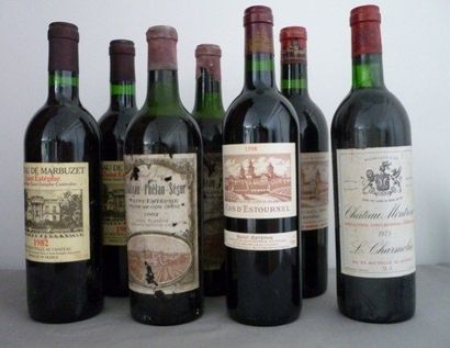 null BORDEAUX rouge, Saint-Estèphe, ensemble de 7 bouteilles diverses :

2 "Chateau...
