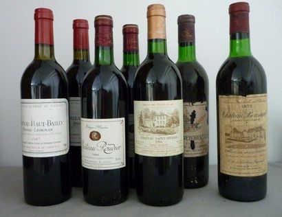 null BORDEAUX rouge, ensemble de 7 bouteilles diverses :

2 "Chateau Haut-Bailly...