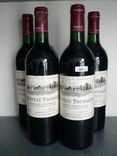 null BORDEAUX rouge, Canon-Fronsac, 4 bouteilles "CHATEAU TOUMALIN 1986", mis en...