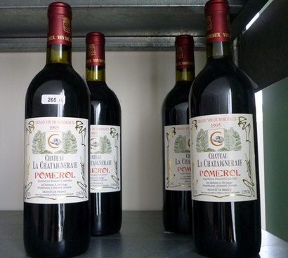 null BORDEAUX rouge, Pomerol, 4 bouteilles "CHATEAU LA CHATAIGNERAIE 1995" (3 bout....