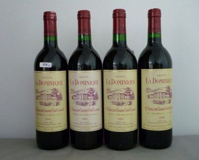 null BORDEAUX rouge, Saint-Emilion Grand Cru Classé, 4 bouteilles "CHATEAU LA DOMINIQUE...