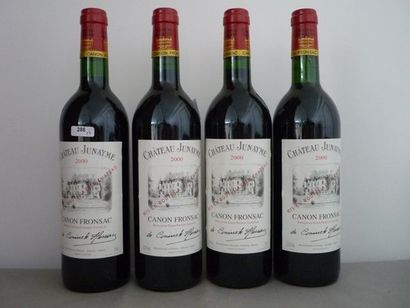null BORDEAUX rouge, Canon Fronsac, 4 bouteilles "CHATEAU JUNAYME 2000", propriétaire...