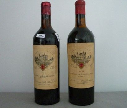 null BORDEAUX rouge, Pomerol, 2 bouteilles "CHATEAU LA CONSEILLANTE 1949", L. Moreau...