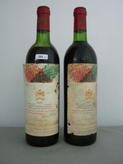 null BORDEAUX rouge, Pauillac, 2 bouteilles "CHATEAU MOUTON ROTHSCHILD 1979", "Tout...