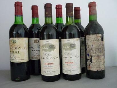 null BORDEAUX rouge, Médoc, ensemble de 7 bouteilles diverses :

3 "Chateau Potensac...