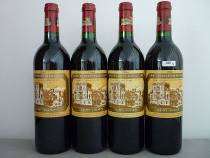 null BORDEAUX rouge, Saint-Julien, 4 bouteilles "CHATEAU DUCRU-BEAUCAILLOU 1994",...