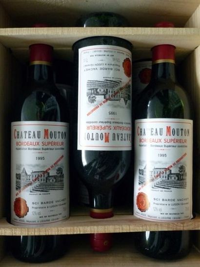 null BORDEAUX rouge, Bordeaux Supérieur, 6 bouteilles en boite d'origine en bois...