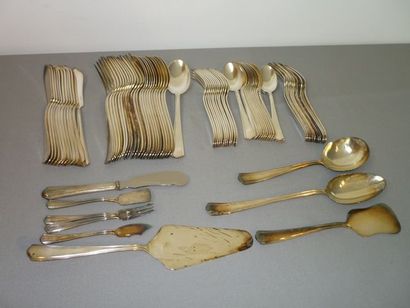 WISKEMANN Ménagère en métal argenté comprenant 12 grandes fourchettes, 12 grandes...