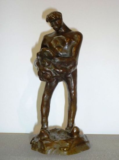 HOETGER Bernhard (Dortmund,1874 - Interlaken, 1949) "Le Semeur", sculpture en bronze...