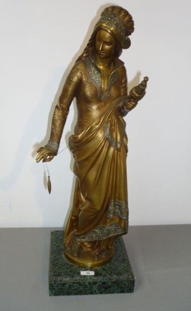 CARRIER-BELLEUSE Albert-Ernest (école française, 1824-1887) "La Fileuse", sculpture...