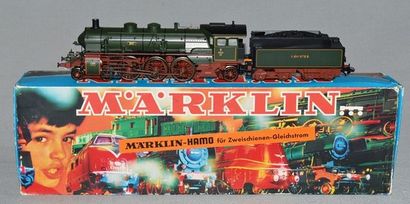 MARKLIN HO Réf. 3092, locomotive pacific, tender 4 axes, verte des chemins de fer...