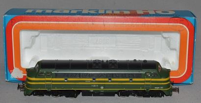 MARKLIN HO Réf. 3066, loco diesel belge, type CC 204008 verte à lignes jaunes, neuve...