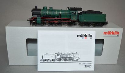 MARKLIN HO Réf. 37033, locomotive belge, type 230, tender 4 axes, verte, modèle série...