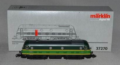 MARKLIN HO Réf. 37270, loco diesel belge BB, série 201 en vert deux tons, digital...