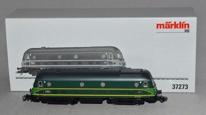 MARKLIN HO Réf. 37273, loco diesel belge BB, série 201 de la SNCB, vert deux tons,...