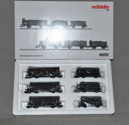 MARKLIN HO Réf. 46092, set de 6 wagons marchandises - Güterwagen-Set, Epoche III...