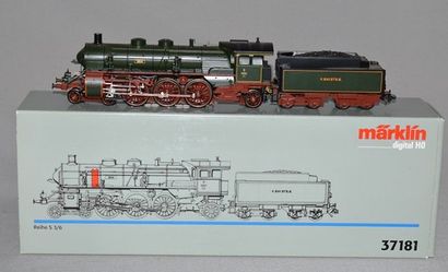 MARKLIN HO Réf. 37181, locomotive allemande 231, Reihe S 3/6, tender 4 axes, verte...