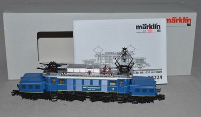 MARKLIN HO Réf. 37224, motrice électrique allemande, type CC, en bleu des Mittewerserbahn...