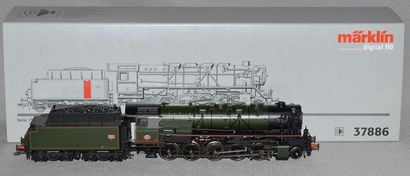 MARKLIN HO Réf. 37886, locomotive française 150x, tender 4 axes, peinte en vert et...