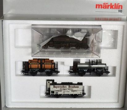 MARKLIN HO Réf. 26535, set train de marchandises de la Pfalzbahn : loco-tender 122...