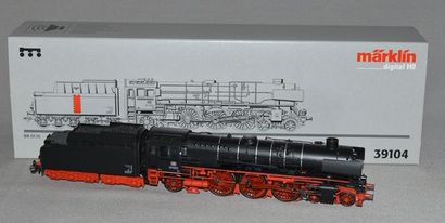 MARKLIN HO Réf. 39104, locomotive pacific allemande BR 01.10, tender 4 axes, noire,...