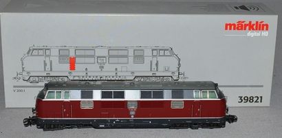 MARKLIN HO Réf. 39821, locodiesel allemande V200.1 en rouge et gris, digital codée...