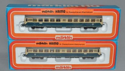 MARKLIN HAMO 2 rails continu : autorail double 8328 et 8428, type à deux boggies,...