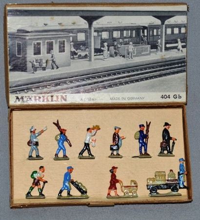 MARKLIN HO Réf. 404 Gb, personnages de gare (10), neufs en boîte (MB) - Eisenbahn...