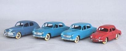 null DINKY Fr., 4 autos : Peugeot 203, bleu (E) - 24B, Peugeot 403, bleu clair (E)...