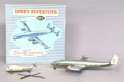 null DINKY Fr., 60C, avion Super G Constellation Lockheed Air France (MB) + hélico...