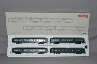 null MÄRKLIN 43530, coffret de voitures de banlieue vertes type M2 de la SNCB (MB)...