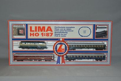 null LIMA Models, coffret avec loco diesel BB 218-218-6 de la DB en crème et bleu,...