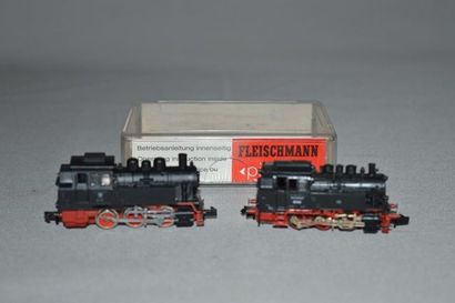 null FLEISCHMANN Piccolo écart N, (2) locos-tenders : 7025, loco-tender 030 noire,...