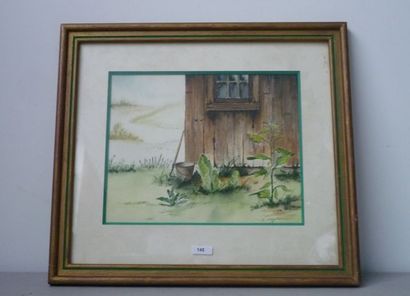 FLASSCHOEN Gustave (1868-1940) "Les Mauvaises herbes - Kansas", XXe, aquarelle sur...