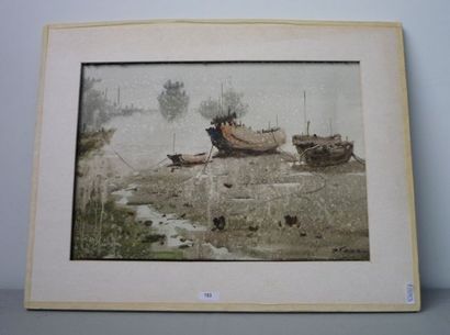 YOSSAWADEE Zilawan "Barques échouées", 2010, aquarelle sur papier, signée et datée...