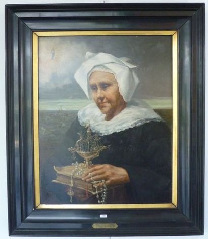 TULPINCK Camille [peintre et historien de l'art] (Bruges, 1861-1946) "Portrait de...