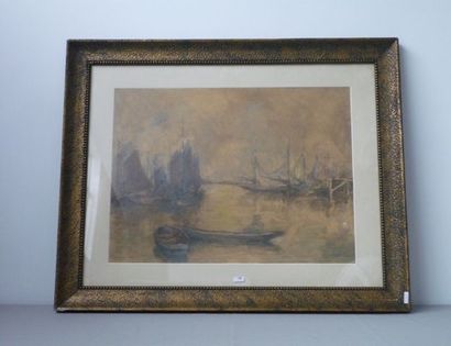 APOL Armand (1879-1950) "Le Port", 1910, pastel sur papier, signé, daté et titré...