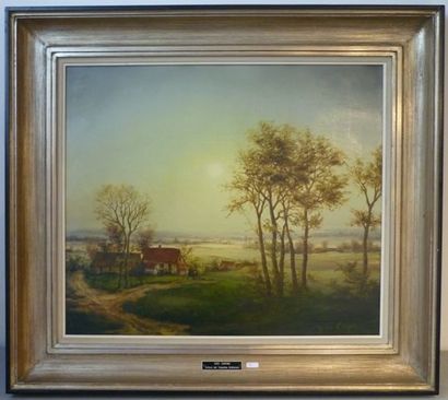 COSIJNS Gies (1920-1997) "Paysage des Ardennes flamandes", XXe, huile sur toile,...