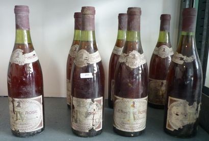 null RHÔNE, rosé, Côtes-du-Rhône 1973, 7 bouteilles [traces d'humidité, étiquettes...