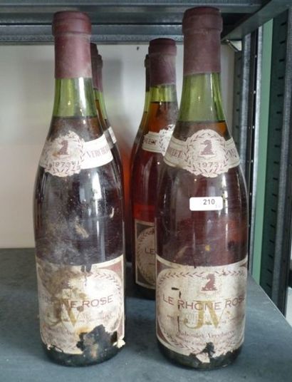 null RHÔNE, rosé, Côtes-du-Rhône 1973, 6 bouteilles [traces d'humidité, étiquettes...