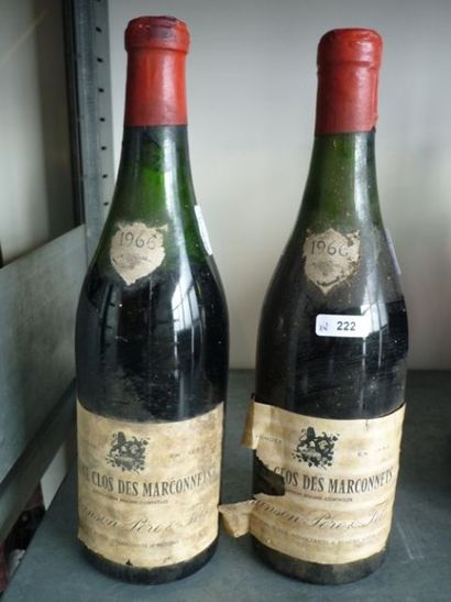 null BOURGOGNE, rouge, Beaune - Clos des Marconnets 1966, 2 bouteilles [étiquettes...