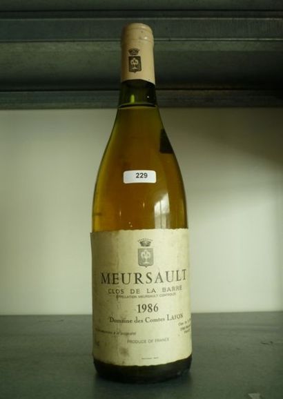 null BOURGOGNE (MEURSAULT), blanc, Clos de la Barre 1986, 1 bouteille.
