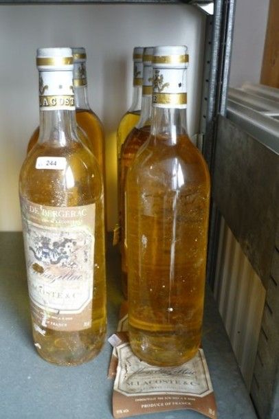 null SUD-OUEST (BERGERAC), blanc liquoreux, Monbazillac 1983, 6 bouteilles [traces...