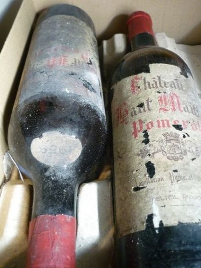 null BORDEAUX (POMEROL), rouge, Château Haut-Maillet 1959, 5 bouteilles [traces d'humidité,...