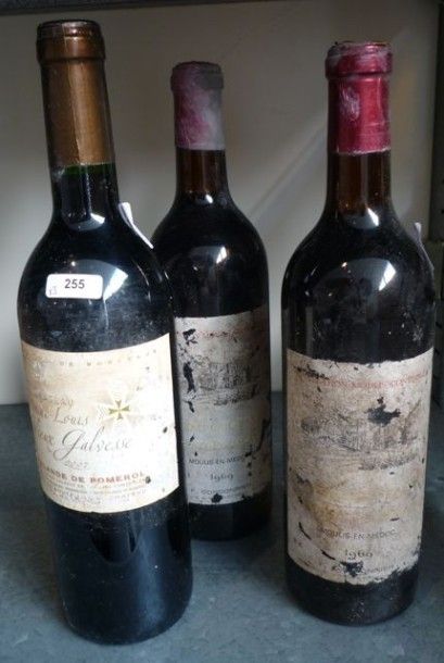null BORDEAUX (MOULIS), rouge, Château La Gravière - Grand Poujeaux 1969, 3 bouteilles...
