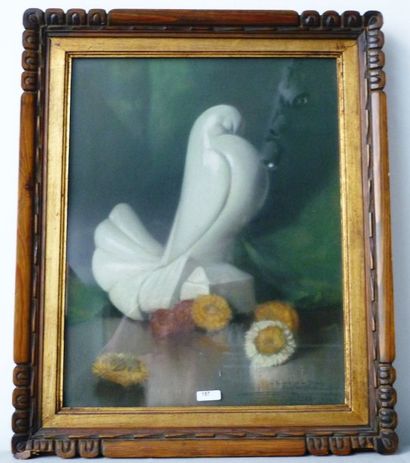 BAES Firmin (1874-1945) "Le Pigeon blanc", 1927, pastel sur papier, signé, daté et...
